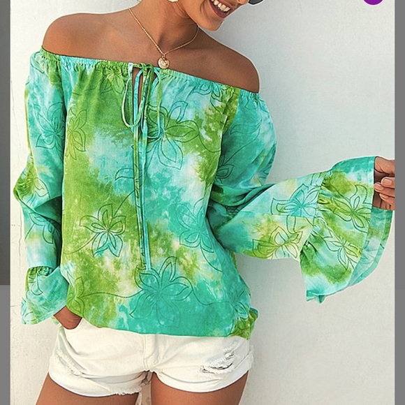 Tops - Off Shoulder Tie Dyed Blouse🌻